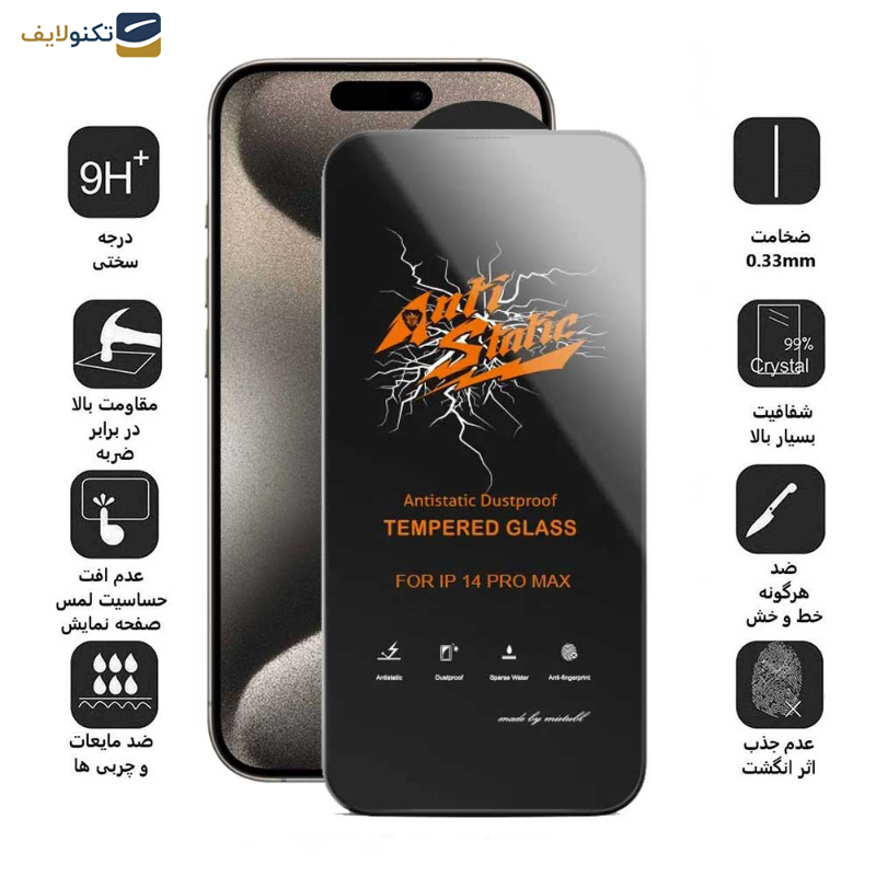 محافظ صفحه نمایش اپیکوی مدل AntiStatic DustProof مناسب برای گوشی موبایل اپل iPhone 15 Pro Max - Epicoy AntiStatic DustProof Screen Protector For Apple iPhone 15 Pro Max
