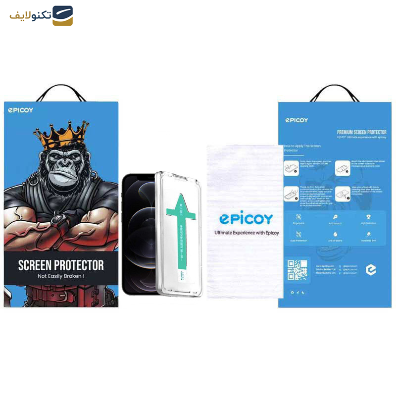 محافظ صفحه نمایش اپیکوی مدل Xundd Axe Easy install مناسب برای گوشی موبایل اپل iPhone 12 Pro Max - Epicoy Xundd Axe Easy install Glass Screen Protector For Apple iPhone 12 Pro Max
