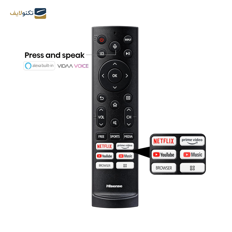 تلویزیون کیو ال ای دی هایسنس مدل 65E7K سایز ۶۵ اینچ - Hisense 65E7K QLED TV 65 Inch