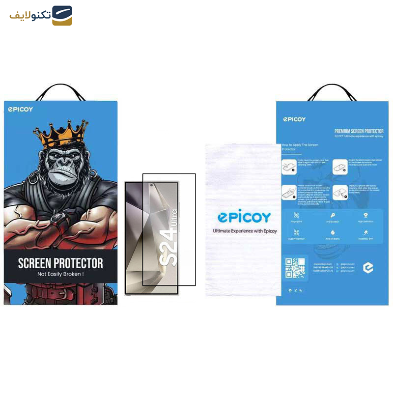 محافظ صفحه نمایش اپیکوی مدل Mobealo-AntiStatic مناسب برای گوشی موبایل سامسونگ Galaxy S24 Ultra - Epicoy Mobealo-AntiStatic Glass screen protector for Samsung Galaxy S24 Ultra