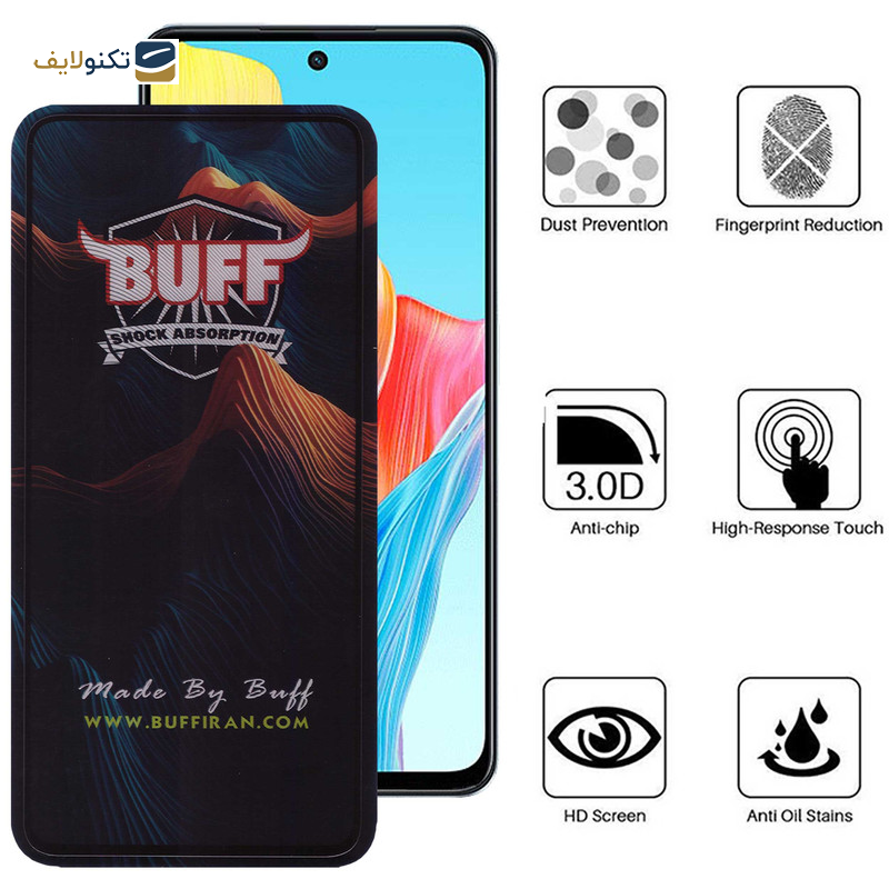 محافظ صفحه نمایش 5D بوف مدل Mountain مناسب برای گوشی موبایل اوپو A98 / A79 / A58 4G / F23 / A2 / A1 / K11x - Buff Mountain Pro Glass Screen Protector For Oppo A98 / A79 / A58 4G / F23 / A2 / A1 / K11x