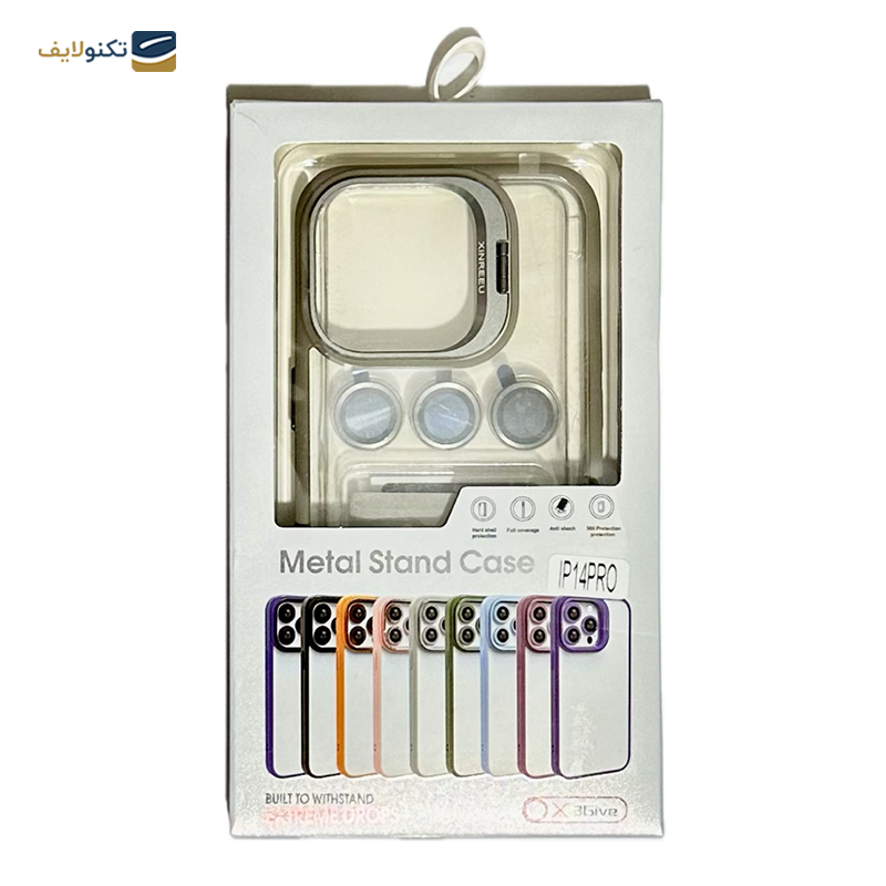 کاور گوشی اپل iPhone 14 Pro مدل XINREEU همراه با محافظ لنز - X3Give XINREEU phone case for iPhone 14 Pro with Lens Protector
